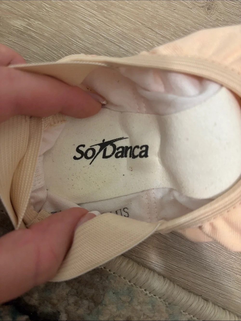 Girls Peach Ballet Slippers with Elastic Cross Strap